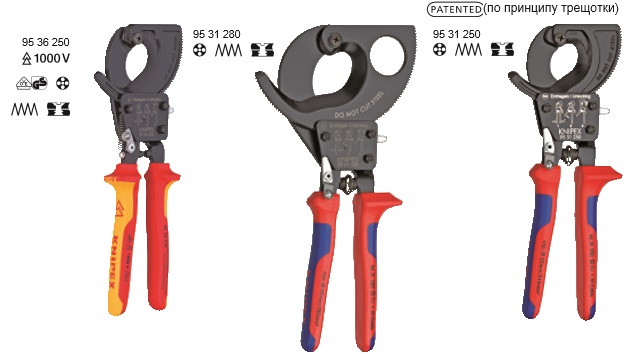 KNIPEX, KN-9536280, Резак для кабелей 95 36 280
